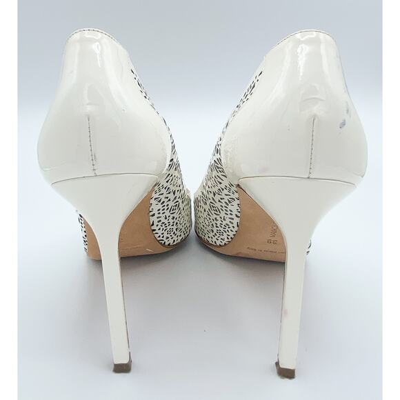 Manolo Blahnik BB White Laser-Cut Leather Pointed Toe Pump Heels - Picture 8 of 11